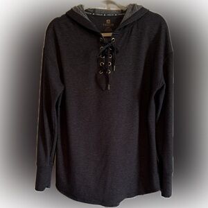 Free2B Gray Lace-Up Hoodie
